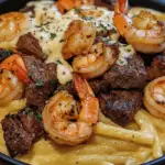 Cajun Shrimp and Steak Alfredo
