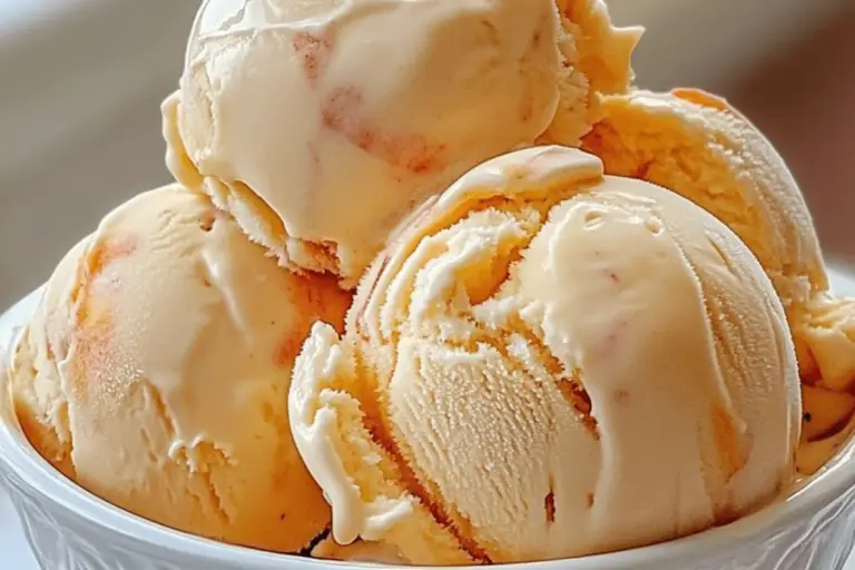 Homemade Peach Ice Cream