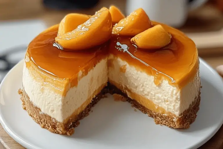 Peach Caramel Cheesecake