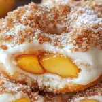 Peach Cobbler Cheesecake Donuts-min