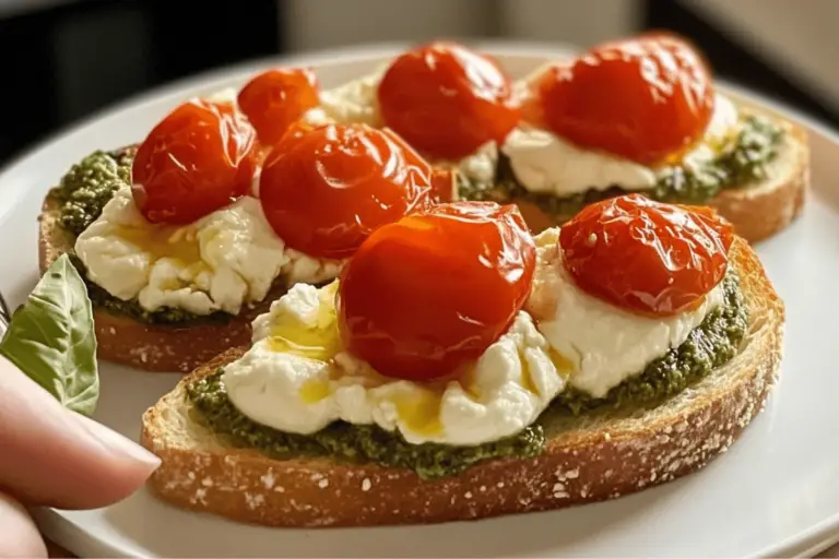 Pesto Burrata Crostini