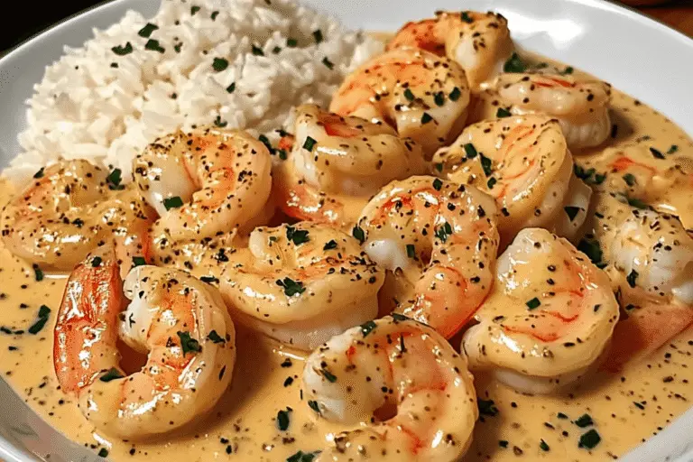 Creamy Garlic Butter Shrimp with Rice