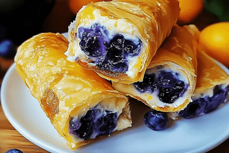 Blueberry Cream Cheese Egg Rolls