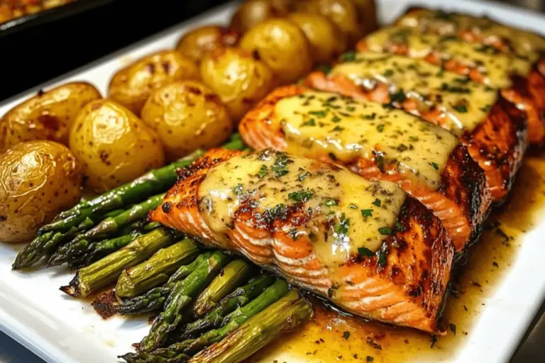 Baked Salmon with Potatoes and Asparagus