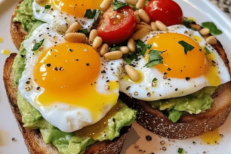 Poached Egg & Avocado Toast with Heirloom Tomatoes