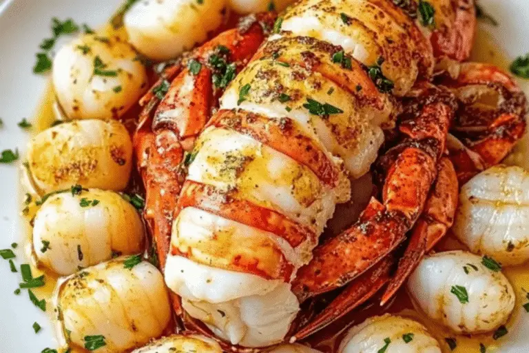 Garlic Butter Lobster and Scallops